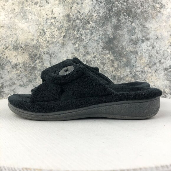 Vionic Women's Size 5 Pauline Black Open Toe Faux Fur Slip On Slippers Sandals - Picture 5 of 14